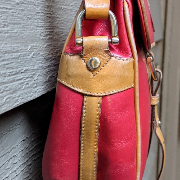 Vintage Classic MARK CROSS Red Leather Crossbody Bag - ITALY - Picture 5 of 8